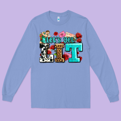 Valentines Day Lets Get Lit Long Sleeve Tee Designed By Adodesignshop