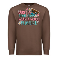 Chestnut just a good mom with a hood playlist Premium Sweatshirt - MaliasSmallBusiness