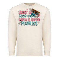 Sandshell just a good mom with a hood playlist Premium Sweatshirt - MaliasSmallBusiness