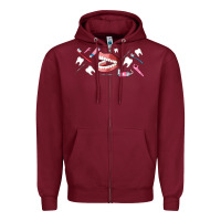 Burgundy dentist elements Zipper Hoodie - AdoDesignShop