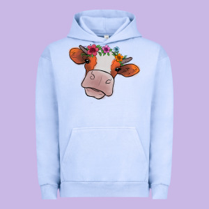 Cow With Flowers Urban Hoodie Designed By Bettercallsaul