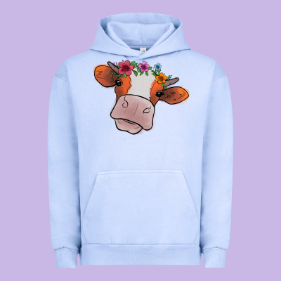 Cow With Flowers Urban Hoodie Designed By Bettercallsaul