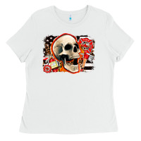 White firefighter skull Ladies Tee - AdoDesignShop