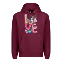 Burgundy Love Easter Premium Hoodie - BundleAndBundleShop
