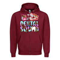 Burgundy dental squad Zipper Hoodie - AdoDesignShop