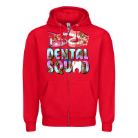 Red dental squad Zipper Hoodie - AdoDesignShop