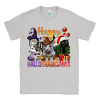 Moon Dust Happy Hallothanksmas Cats Classic Tee - BundleAndBundleShop
