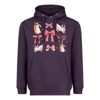 Pink Ribbons With Rabbits Heavyweight Hoodie | Teevron