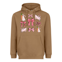 Toasted Coconut pink ribbons with rabbits Heavyweight Hoodie - MaliasSmallBusiness