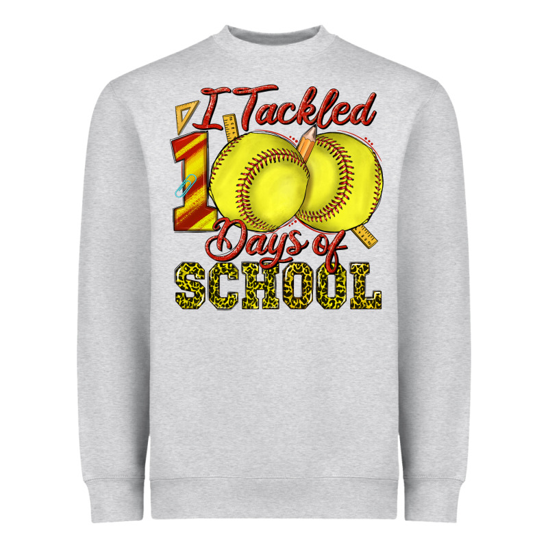 I Tackled 100days Of School Softball Heavyweight Sweatshirt by texasbilliewilder | Teevron