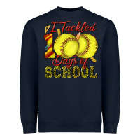 Navy i tackled 100days of school softball Heavyweight Sweatshirt - texasbilliewilder