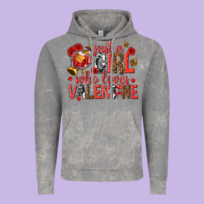 Vintage Hoodie just a girl who loves valentine