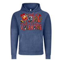 Vintage Denim just a girl who loves valentine Vintage Hoodie - texasbilliewilder