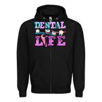 Black dental life with teeth Zipper Hoodie - AdoDesignShop