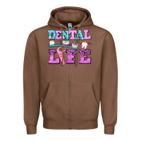 Chestnut dental life with teeth Zipper Hoodie - AdoDesignShop