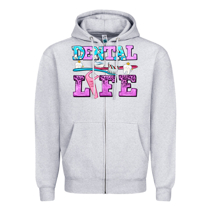 Dental Life With Teeth Zipper Hoodie by AdoDesignShop | Teevron
