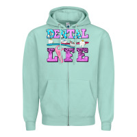 Seafoam dental life with teeth Zipper Hoodie - AdoDesignShop