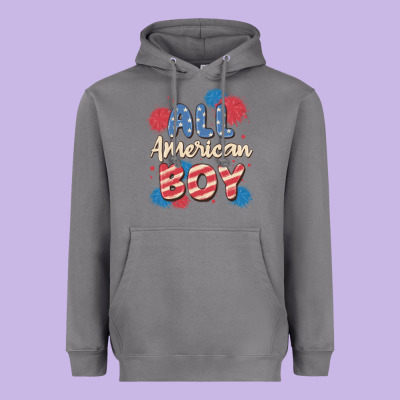 All American Boy Heavyweight Hoodie Designed By Maliassmallbusiness