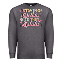 Charcoal Heather staying delulu is the solulu Premium Sweatshirt - MaliasSmallBusiness