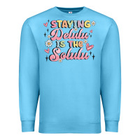 Ocean Blue staying delulu is the solulu Premium Sweatshirt - MaliasSmallBusiness