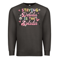 Smoke staying delulu is the solulu Premium Sweatshirt - MaliasSmallBusiness