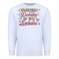 White staying delulu is the solulu Premium Sweatshirt - MaliasSmallBusiness