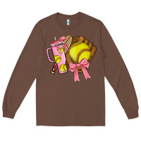 Chestnut softball coquette bow Long Sleeve Tee - JahusDesignShop