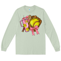 Matcha softball coquette bow Long Sleeve Tee - JahusDesignShop