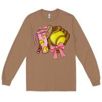 Toasted Coconut softball coquette bow Long Sleeve Tee - JahusDesignShop