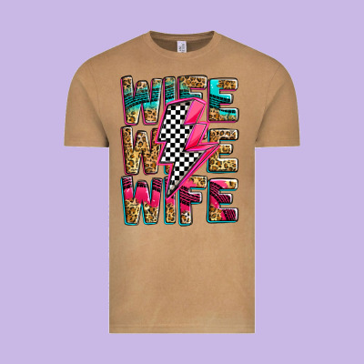 Race Wife Wife Wife Lightningbolt Vintage Tee Designed By Zillion Design Studio