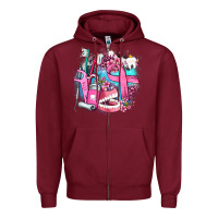 Burgundy dental elements and cancer with cowhide and leopard Zipper Hoodie - AdoDesignShop