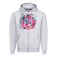 Heather Grey dental elements and cancer with cowhide and leopard Zipper Hoodie - AdoDesignShop