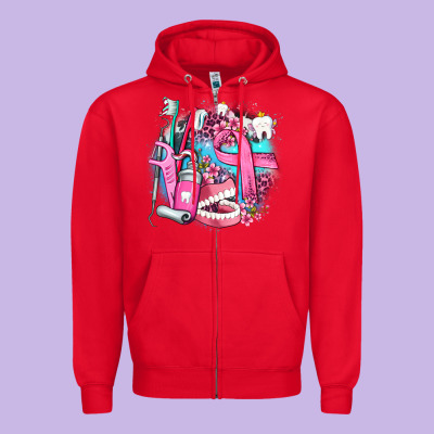 Dental Elements And Cancer With Cowhide And Leopard Zipper Hoodie Designed By Adodesignshop