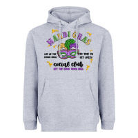 Heather Grey mardi gras social club Heavyweight Hoodie - MaliasSmallBusiness