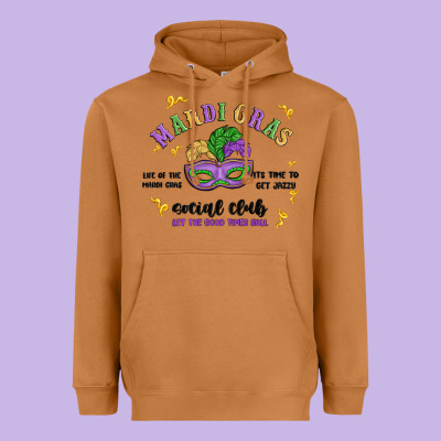 Mardi Gras Social Club Heavyweight Hoodie Designed By Maliassmallbusiness