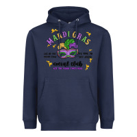 Navy mardi gras social club Heavyweight Hoodie - MaliasSmallBusiness