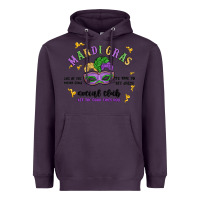 Plum mardi gras social club Heavyweight Hoodie - MaliasSmallBusiness