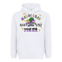 White mardi gras social club Heavyweight Hoodie - MaliasSmallBusiness