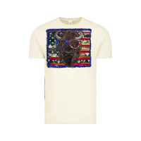 Vintage Arctic bison with american flag and glasses Vintage Tee - RanaPortraitStore