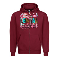 Burgundy dental assistant Zipper Hoodie - AdoDesignShop