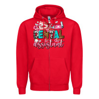 Red dental assistant Zipper Hoodie - AdoDesignShop