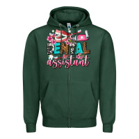 Sports Green dental assistant Zipper Hoodie - AdoDesignShop