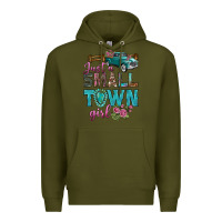 Army Green Just A Small Town Girl With Truck Premium Hoodie - BundleAndBundleShop