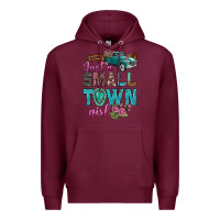 Burgundy Just A Small Town Girl With Truck Premium Hoodie - BundleAndBundleShop