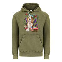Vintage Olive Easter Beagle Vintage Hoodie - RanaPortraitStore