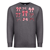 Charcoal Heather pink ribbons Premium Sweatshirt - MaliasSmallBusiness