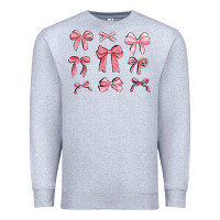 Heather Grey pink ribbons Premium Sweatshirt - MaliasSmallBusiness