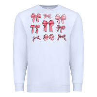 White pink ribbons Premium Sweatshirt - MaliasSmallBusiness