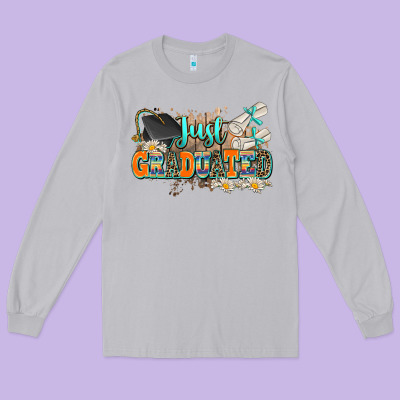 Just Graduated Long Sleeve Tee Designed By Adodesignshop