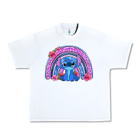 White stitch rainbow Urban Heavy Tee - Zillion Design Studio